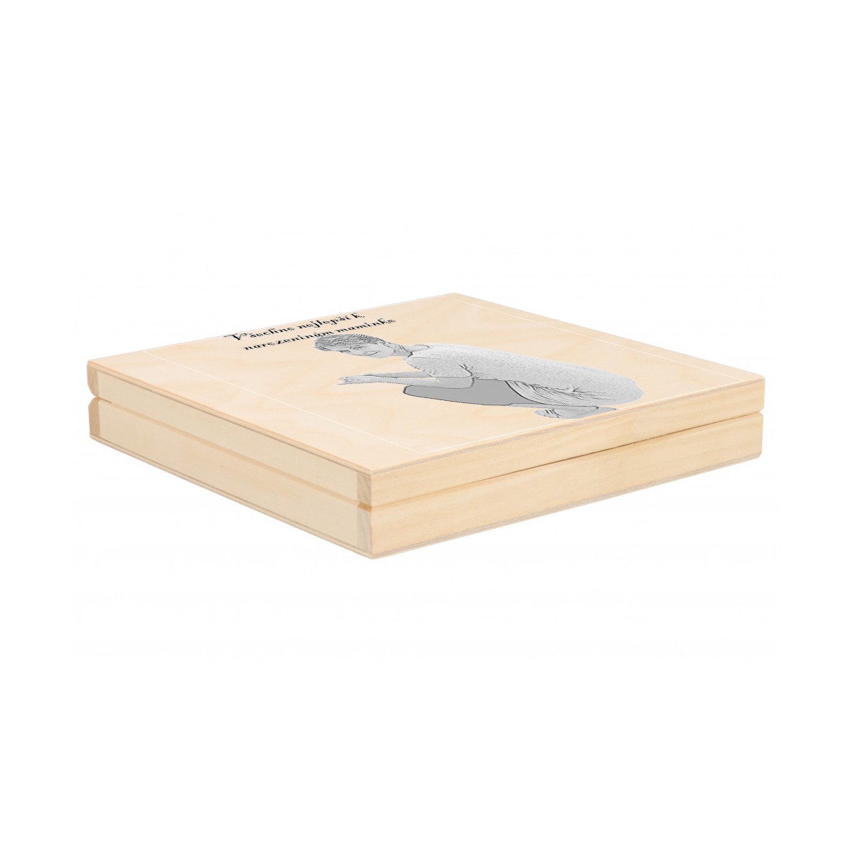 Dárkový dřevěný box (20x20x3,5)